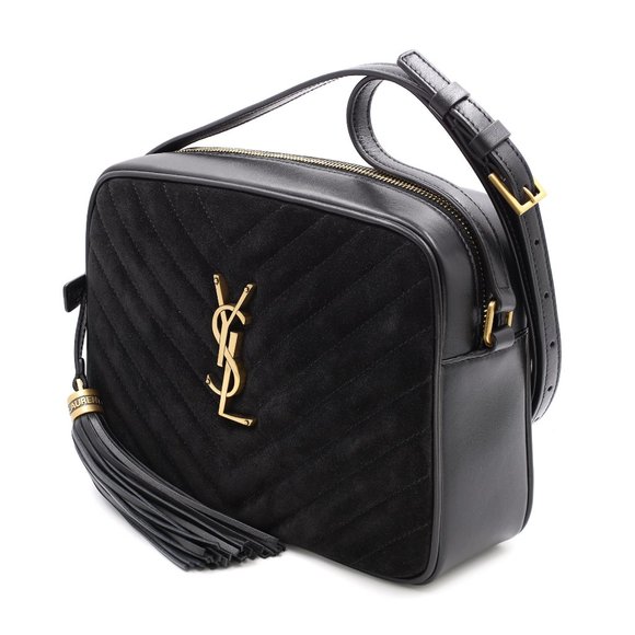 Saint Laurent Lou Matelasse Black Velvet Leather Small Camera Crossbody Bag - Picture 4 of 6